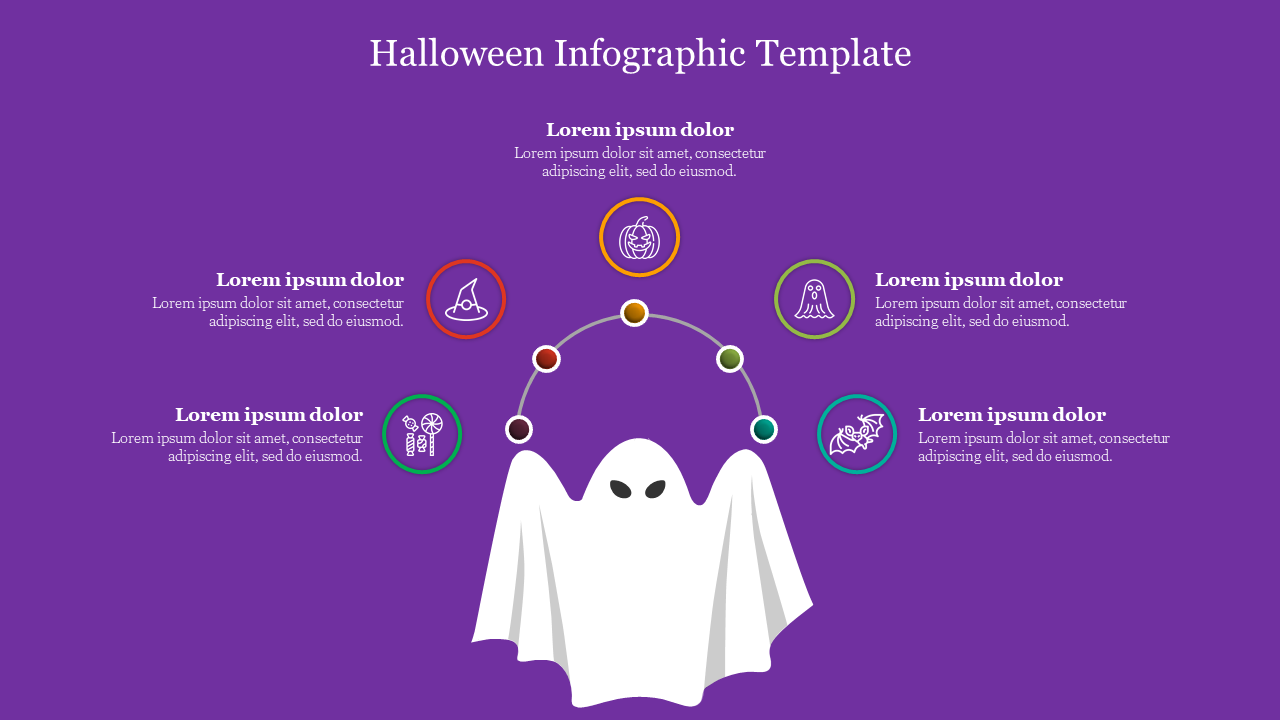 Terrifying Ghost Theme Halloween Infographic Template